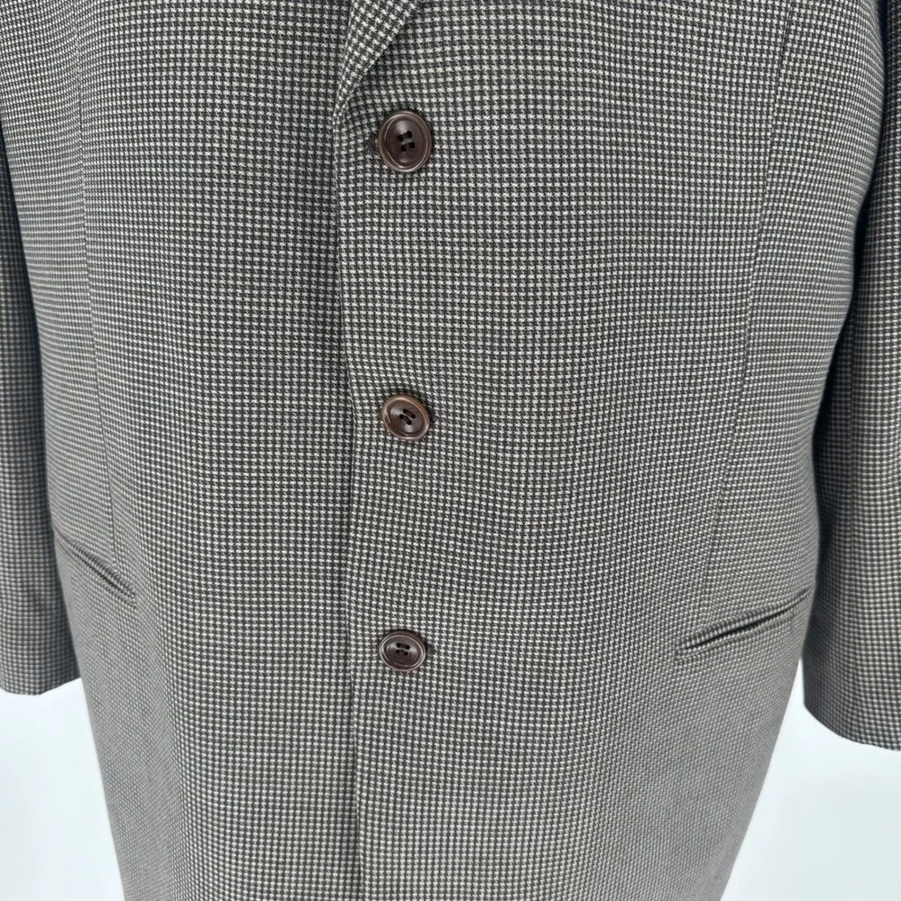 Armani Collezioni Houndstooth Wool Notched Lapel Blazer‎ 3 Button Jacket 46R
